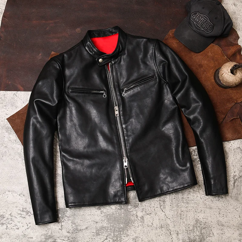 Куртка из натуральной конской кожи облегающая куртка Азиатский Размер 641|Мужские