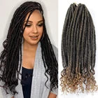 Искусственные локоны в стиле богини, косы Crochet, 18 дюймов, мягкая косичка, натуральная косичка, косичка, наращивание волос