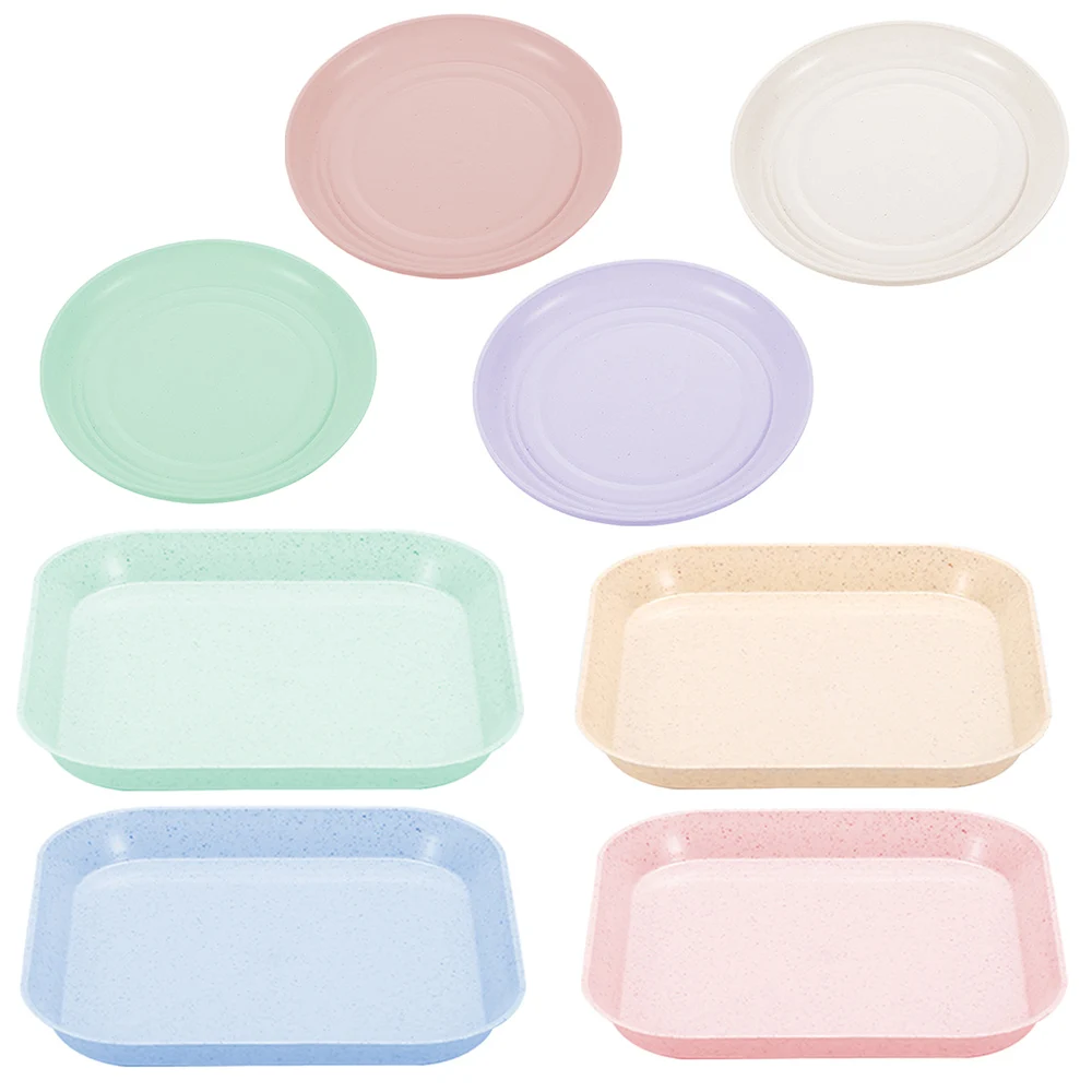 

Wheat Straw Plates Bowls and Cups Dinner Set,Microwave Dishwasher Safe,for Home Caravan Picnic Camping,12 Piece