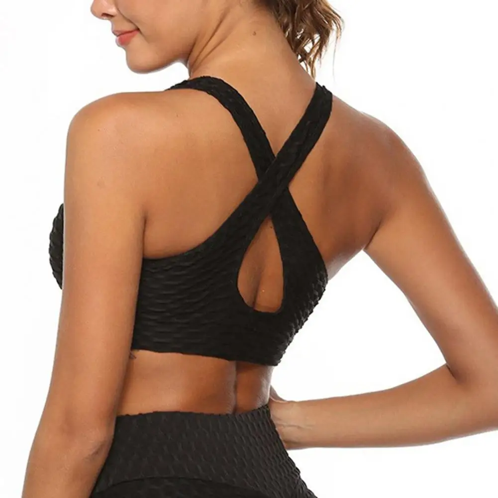 

Women Sexy Deep V Neck Padded Wireless Push Up Sports Bra Brassiere Underwear