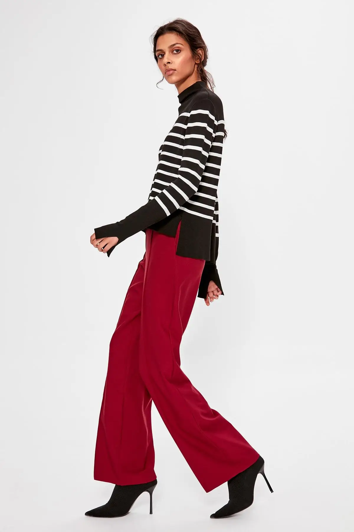 Trendyol бордовые базовые брюки TWOAW20PL0194|Брюки| |