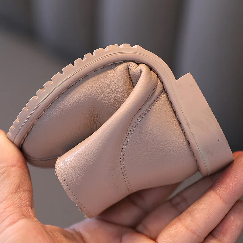 Детская обувь Новинка 2020 года Сезон осень-зима Детские кожаные ботинки Martin на