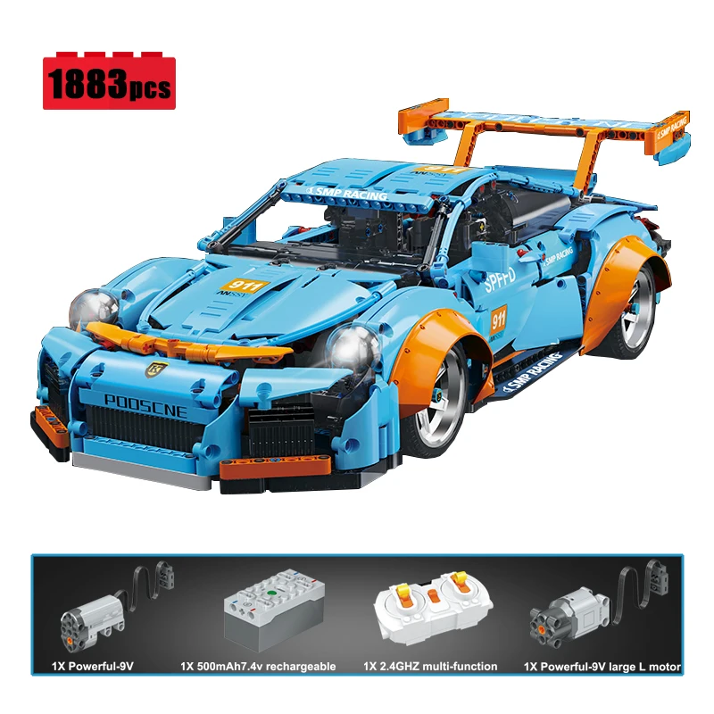 

IN STOCK New High Tech RC Classic Supercar Technology Building Block City MOC Idea Remote Control Racing Car Brick Boy toy Gift