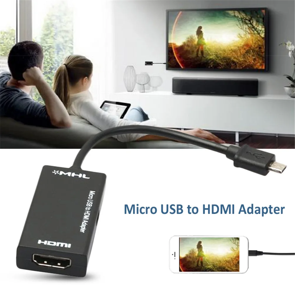 Адаптер Micro USB Для HDMI-совместимого ТВ-выхода HD ТВ-кабеля монитора видеовыхода