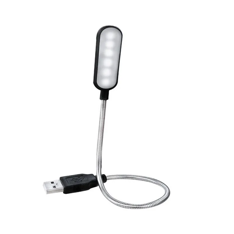 Фото Портативный USB-ночник для чтения с 4 светодиодами, настольная лампа белого/теплого цвета для ноутбука, внешнего аккумулятора, ноутбука, ПК, к... №1