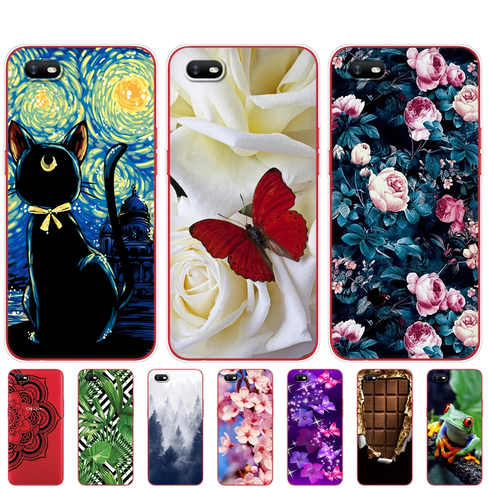 

For OPPO A1K Case 6.1" Soft TPU Silicon Back Cover For OppoA1K CPH1923 Phone Case Full Protection Bumper Bag Painted Coque Clear