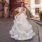 Женское свадебное платье с открытой спиной и оборками, большого размера