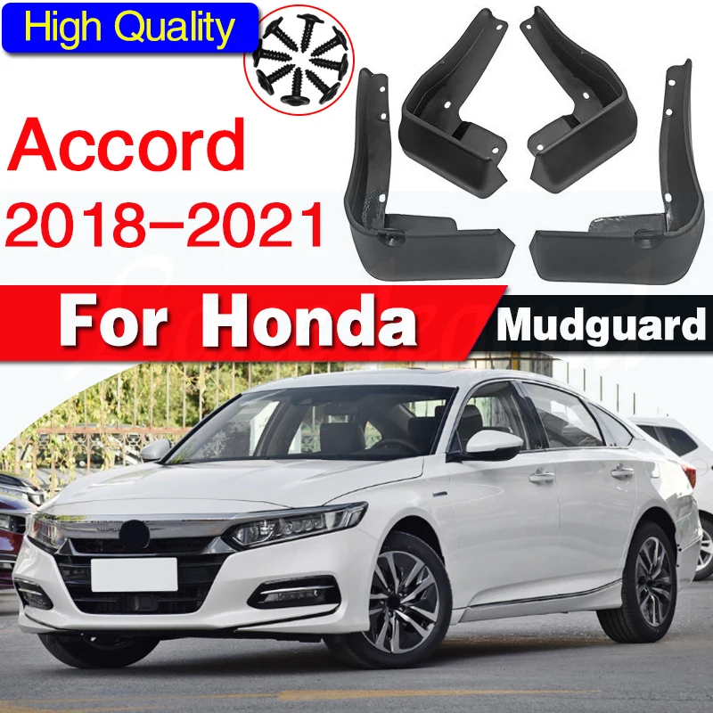 4Pcs Set Molded Front Rear Mud Flaps Splash Guards For Honda Accord 2018 - 2021 Fender Liner Mudguards 2019 2020 Cars Tires Rims