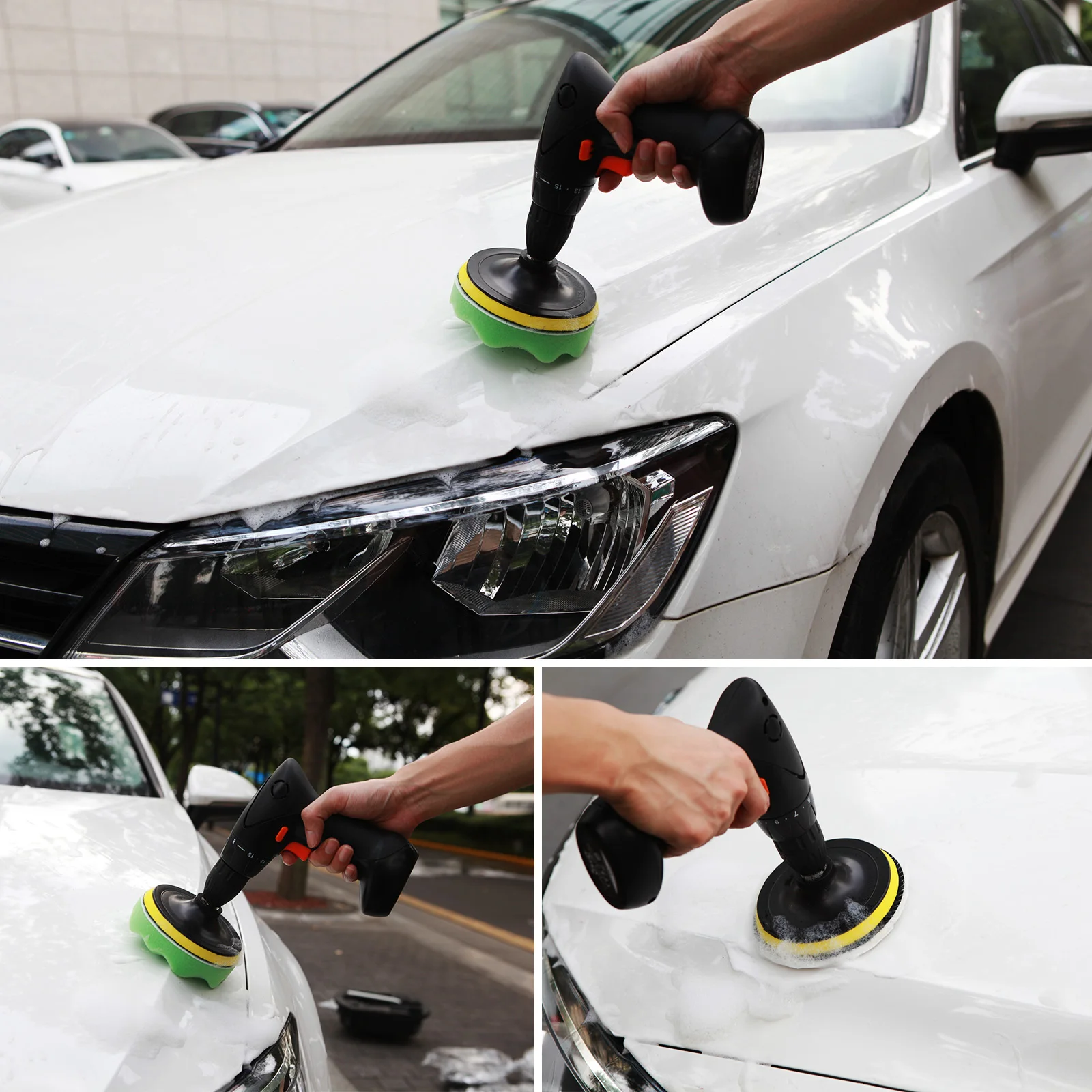 Car Polishing Disc Self-Adhesive Buffing Waxing Sponge Wool Wheel Pad Cleaning Maintenance Tools Kit For Polisher Drill Adapter |