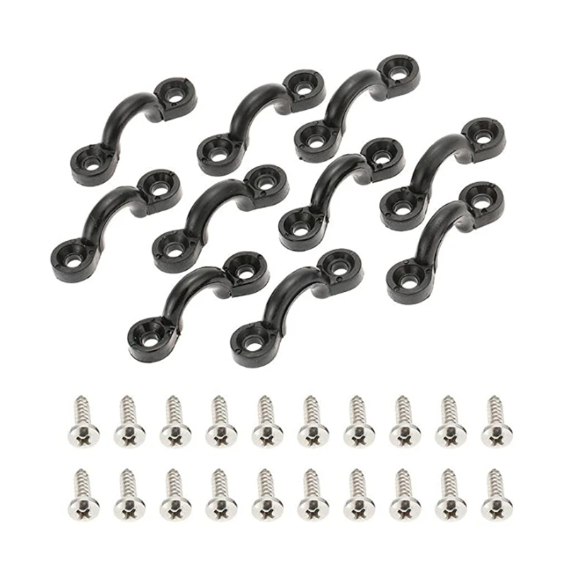 

10Pcs Deck Rope Buckle C-Type Buckle with Screw Set Humpback Buckle Kayak Handle Buckle with Screw Set