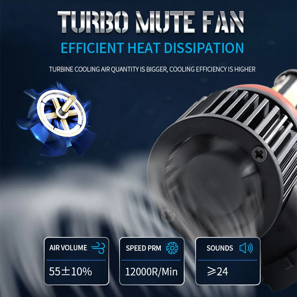 

D6 car led headlights in-line four-sided luminous LED headlights 9V-32V 40W 8000LM 6000K H11 9005 H1 H3 H7