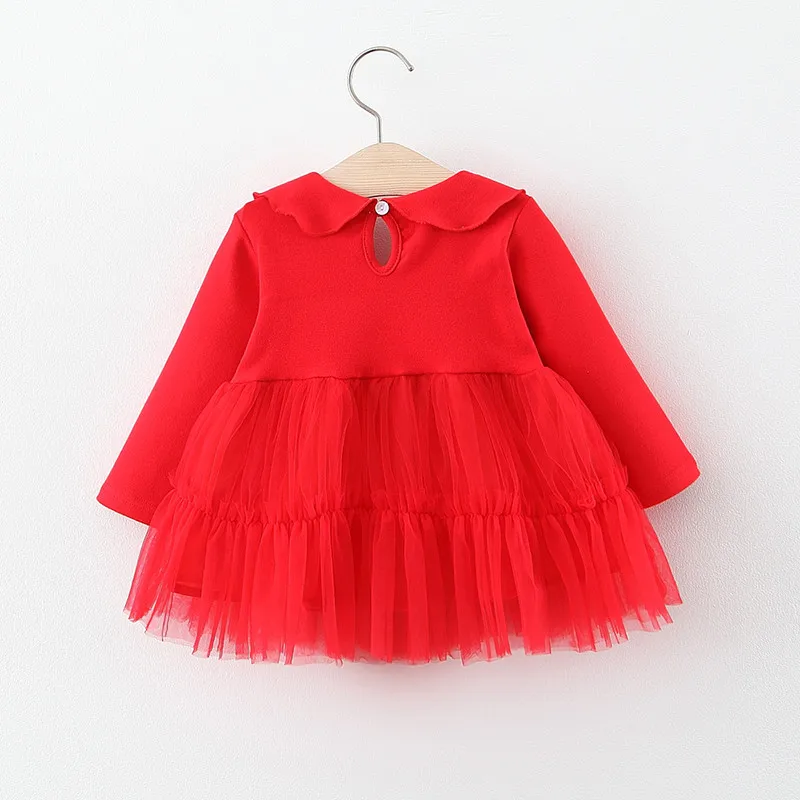 Нарядное платье для новорожденных девочек сезон весна осень модное кружевное с