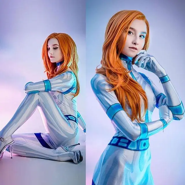 

Halloween Kim Possible Cosplay Costume Superhero Catsuit Zentai Battle Suit Adults Kids Bodysuit