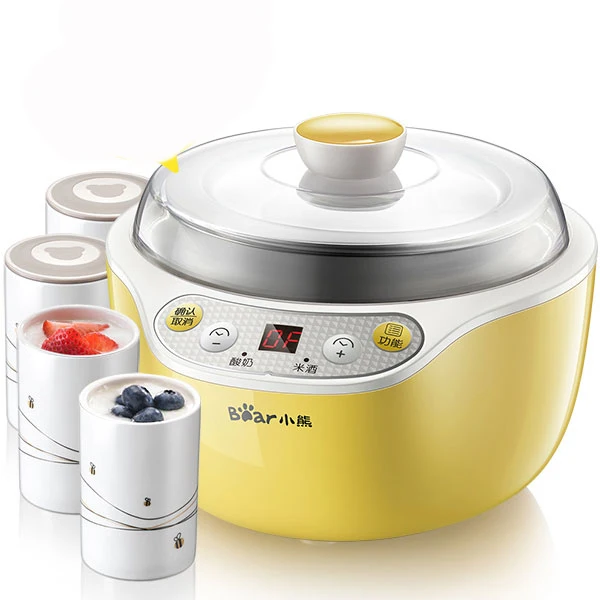 

X54 Automatic ceramics Yogurt Maker frozen yogurt machine Rice Wine maker Smart timing Stainless steel liner with 4 cups