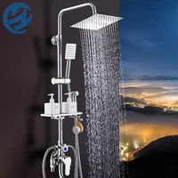 chrome shower faucets wall mounted bathroom shower mixer shower faucet bidet faucet rainfall mixer shower set shower spray