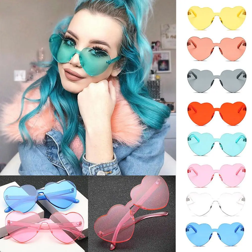 

New Large Oversized Womens Heart Shaped Sunglasses Cute Love Fashion Eyewear