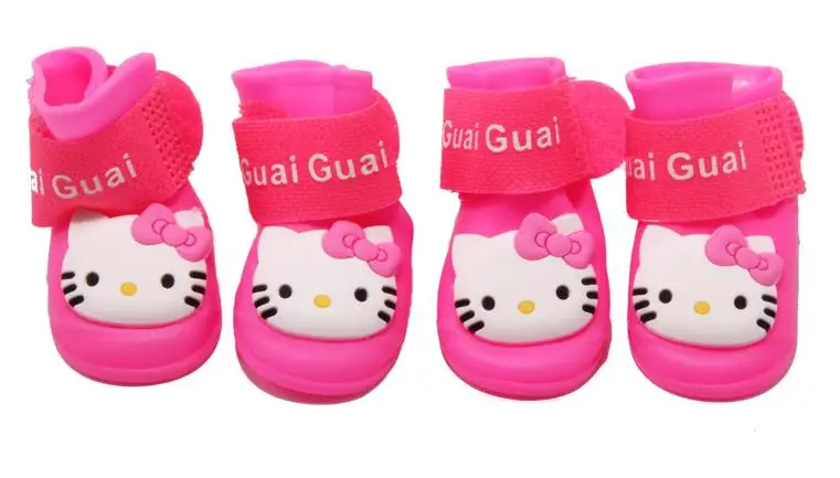 Hello kitty Pet непромокаемые сапоги для собаки для маленьких собак водонепроницаемые сапоги щенок плюшевая обувь