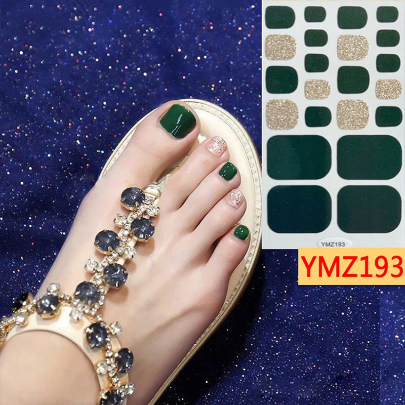 

22PCS Full Cover Foot Nails Sticker Nail Accesoires Sticker Manicure Decoration