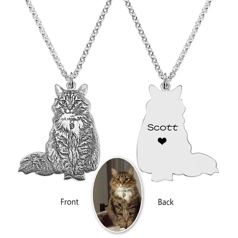 

Pet Photo Custom Necklace Personalized Small Animal Photo Pendant Necklace For Mother's Day Wife