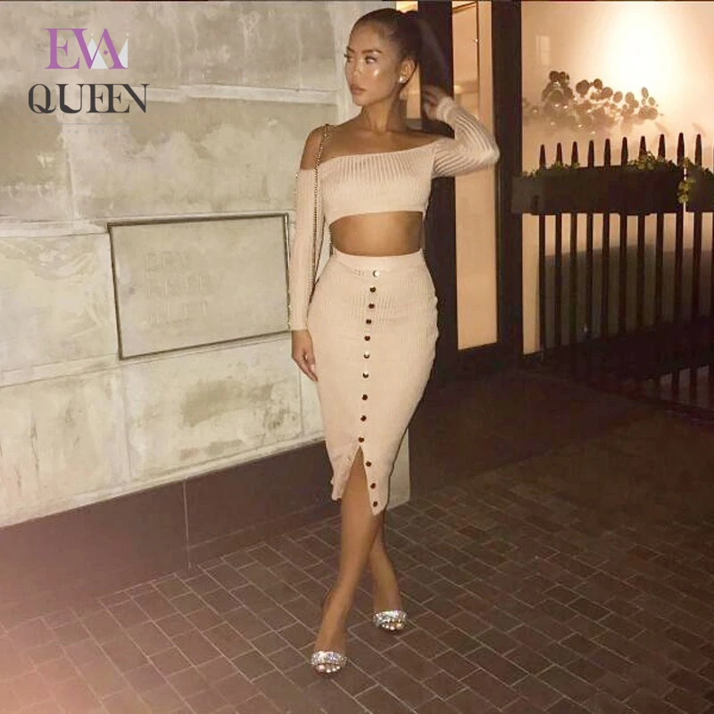 Женский комплект из 2 предметов EvaQueen винтажный двух без бретелек с длинными