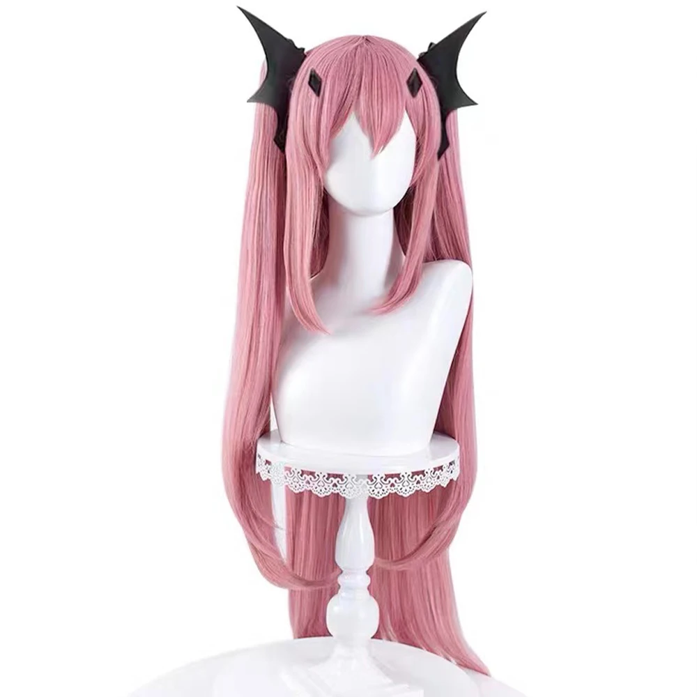 Женский длинный парик для косплея аниме Krul Tepes розовые парики из волос и шапочка 26
