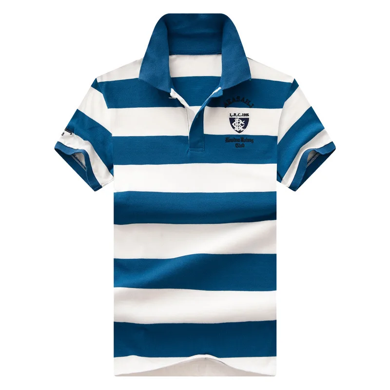 

Men'S Classic Striped Polo Shirt Cotton Short Sleeve 2021Summer Plus Oversize M-XXXXL