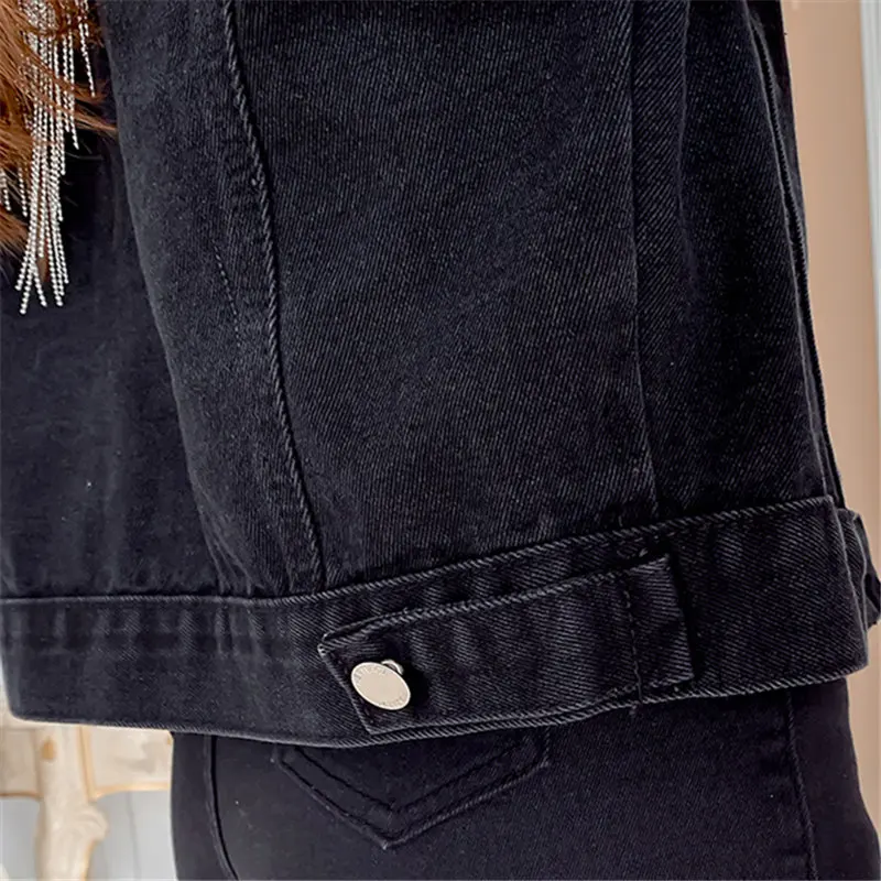 

Spring High quality Denim Jacket Women Fashion Tassel Loose Short Jacket Streetwear Jeans Coat Female Harajuku Jeans Jacket