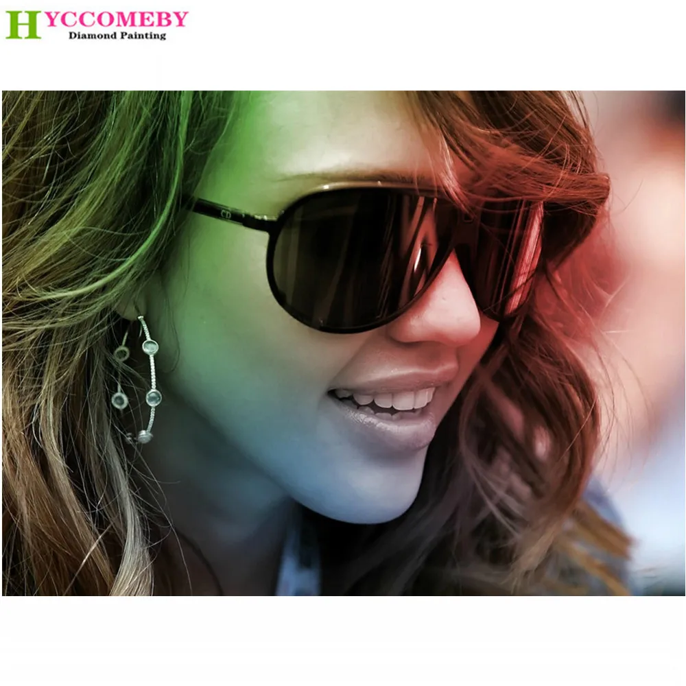 Полный DIY Алмазная картина персонажа знаменитости Джессика Альба набор вышивки