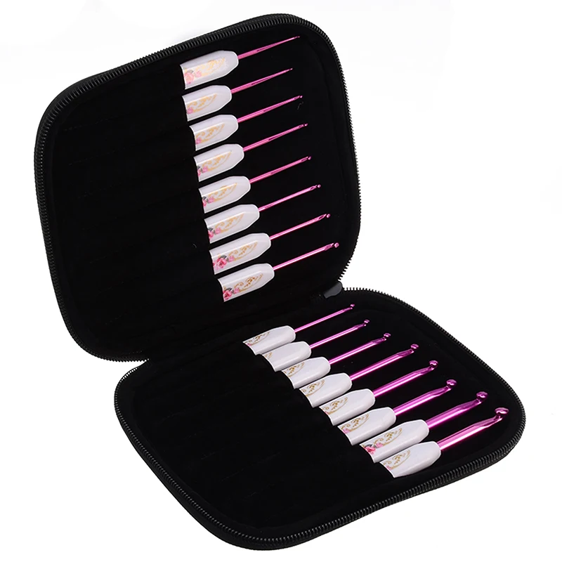 16 шт. новый мягкий захват крючком крючок набор ручка алюминий 1 0 ~ 6 мм для вязания