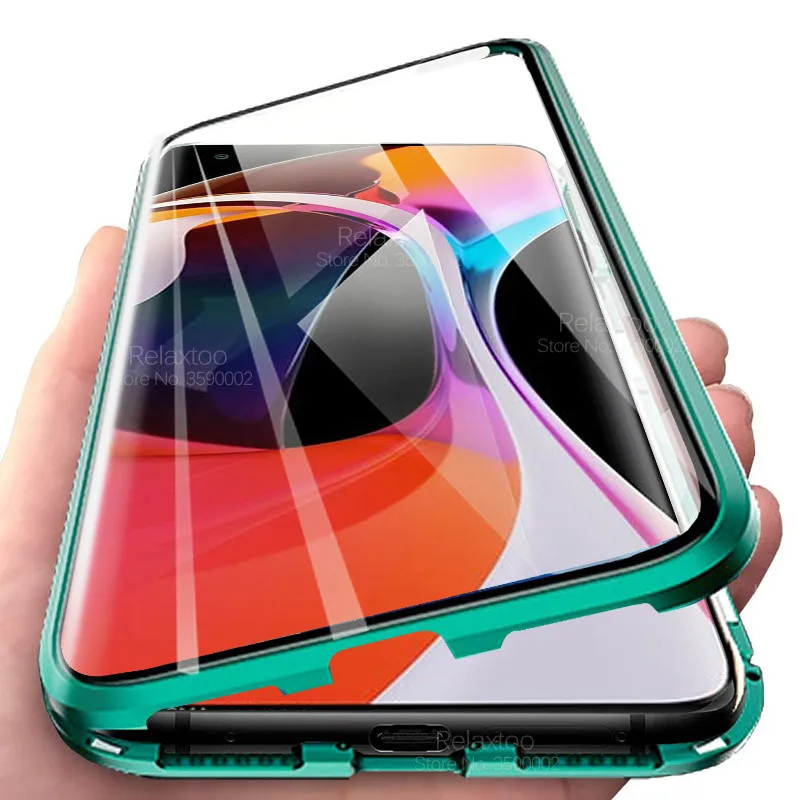 Магнитный чехол с полным покрытием 360 ° для xiaomi mi 10 pro двухсторонний стеклянный xiomi
