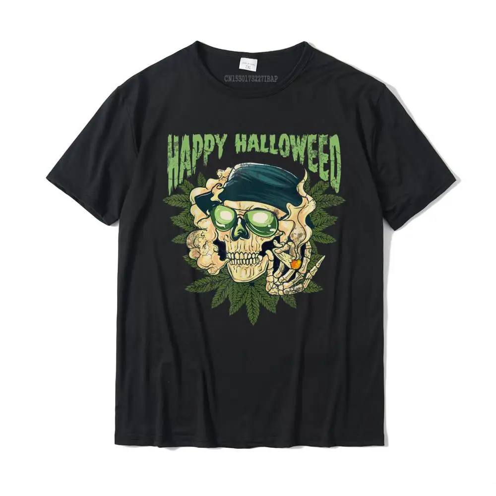 

Happy Halloweed Halloween Weed Pot 420 T-Shirt Camisas Design Tshirts For Men Cotton Tops Shirt Casual Funny