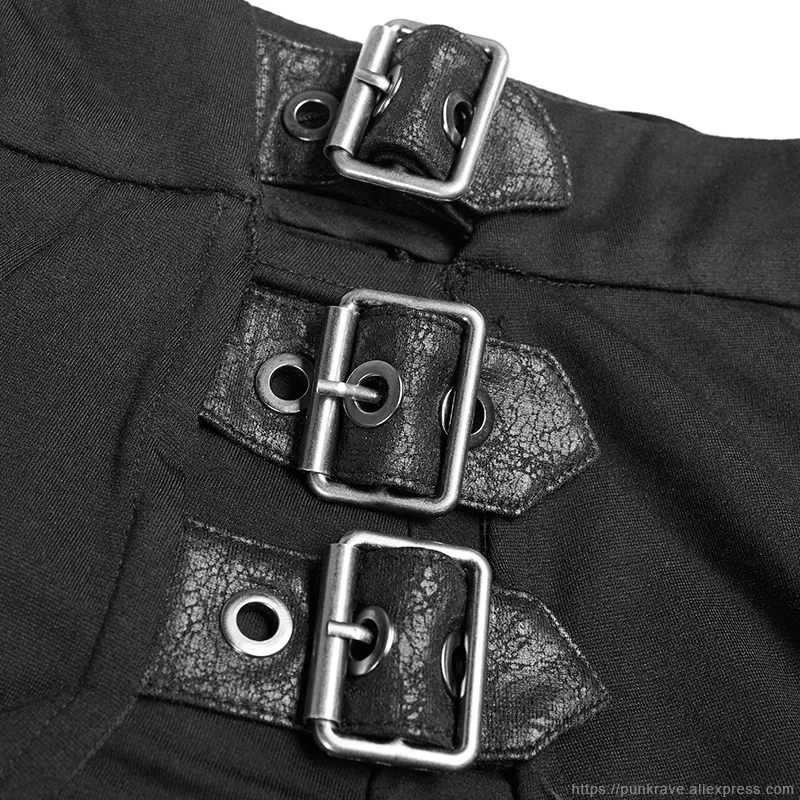 Женская длинная юбка в стиле панк рок черная облегающая для костюмированной