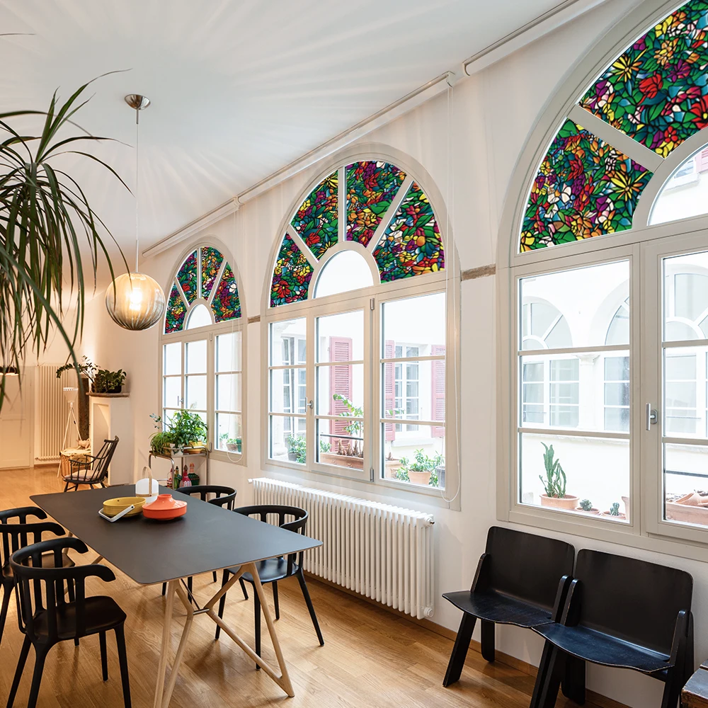 Funlife®Великолепные Цветы статическая липкая стеклянная пленка для дверей и окон