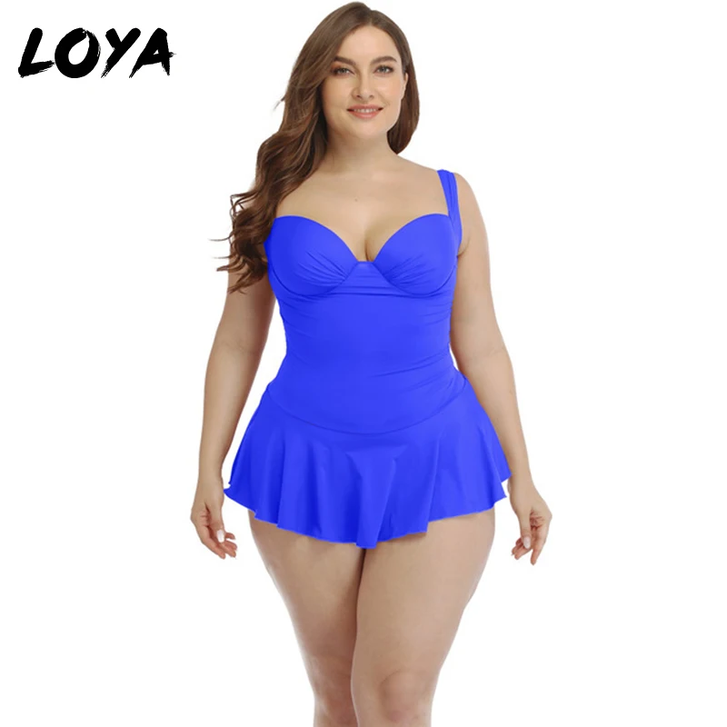 

LOYA 4XL Large Plus Size Swimwear Women One Piece Swimsuit Female Bather Bathing Suit Swim Beach 2021 New Arrival