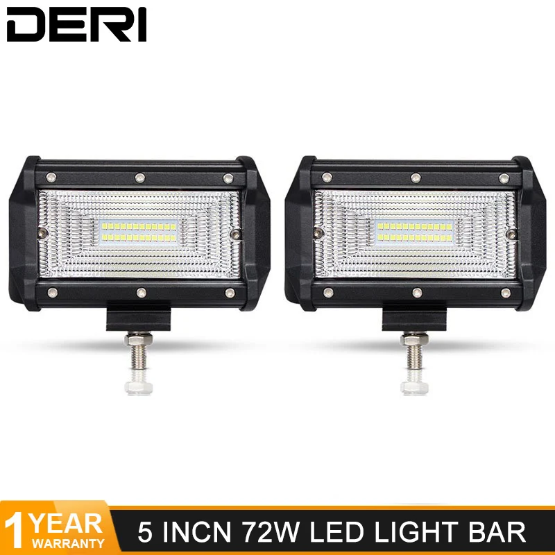 

5 inch 72W LED Work Light Bar Flood Beam led Headlight LED Light Bar/Work Lights For JEEP ATV Offroad 4X4 12V 24V 4WD SUV Truck