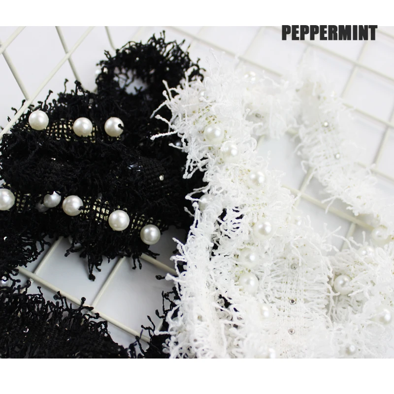 1 Yard 30mm Black White Beaded Trim Gold Pearl Lace Sewing Ribbon Handmade DIY Costume Dress Supplies Craft | Дом и сад