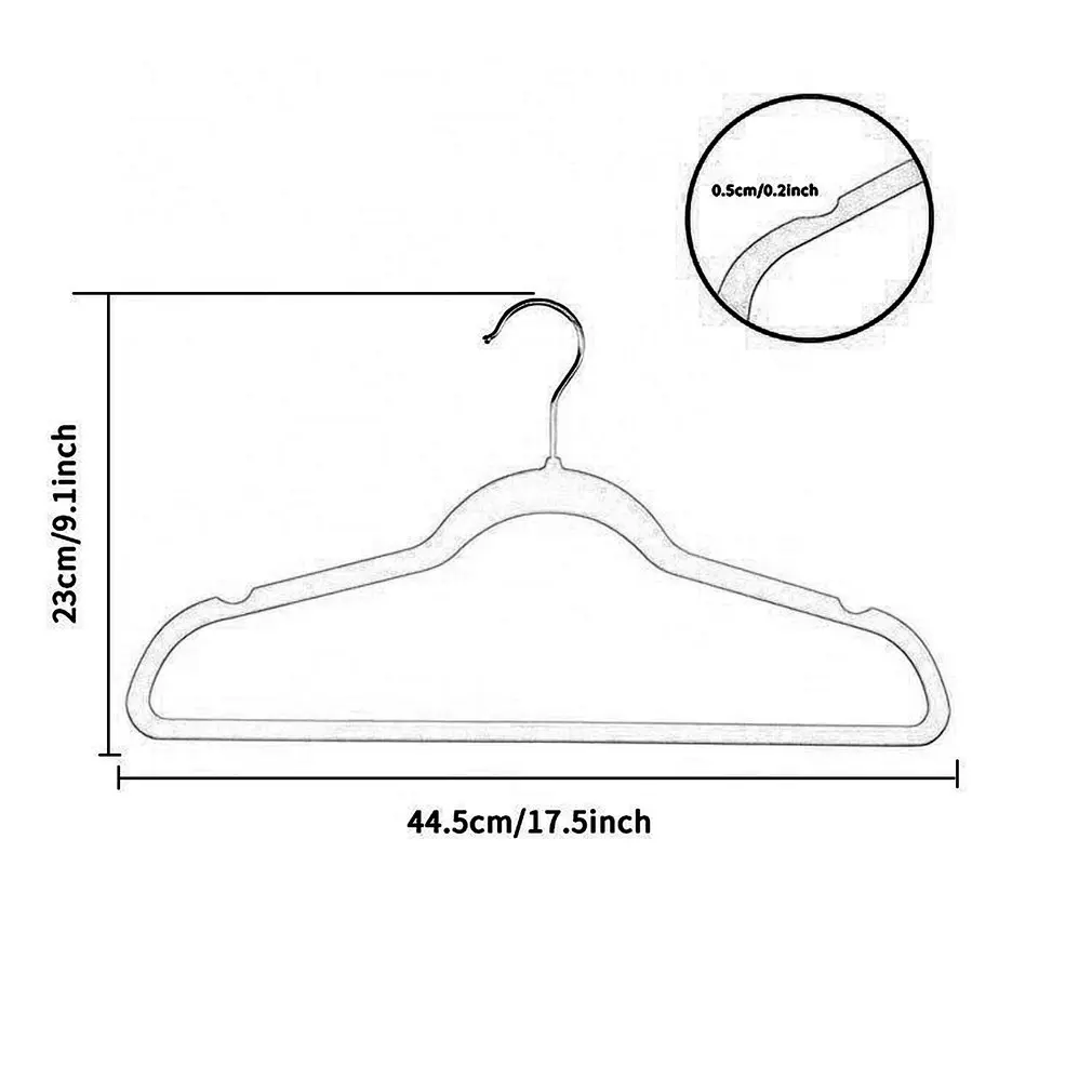 

1Pc Non-Slip Velvet Hangers Suit Hanger Ultra Thin Space Saving 360 Degree Swivel Hook Strong And Durable Clothes Hanger