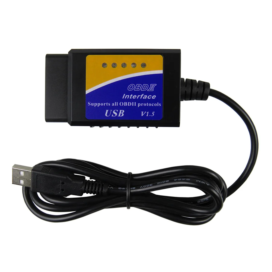 Автомобильный диагностический сканер ELM 327 V1.5 ELM327 USB OBD2 интерфейс аппаратное