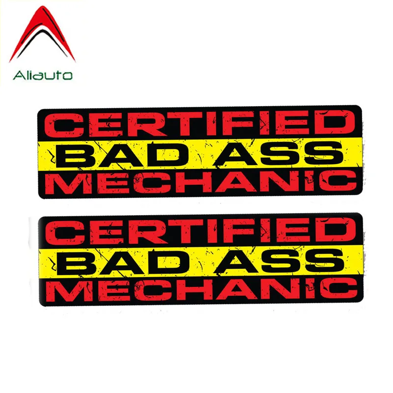 Aliauto 2 X креативные автомобильные стикеры Сертифицированный Bad Ass механик чехол с