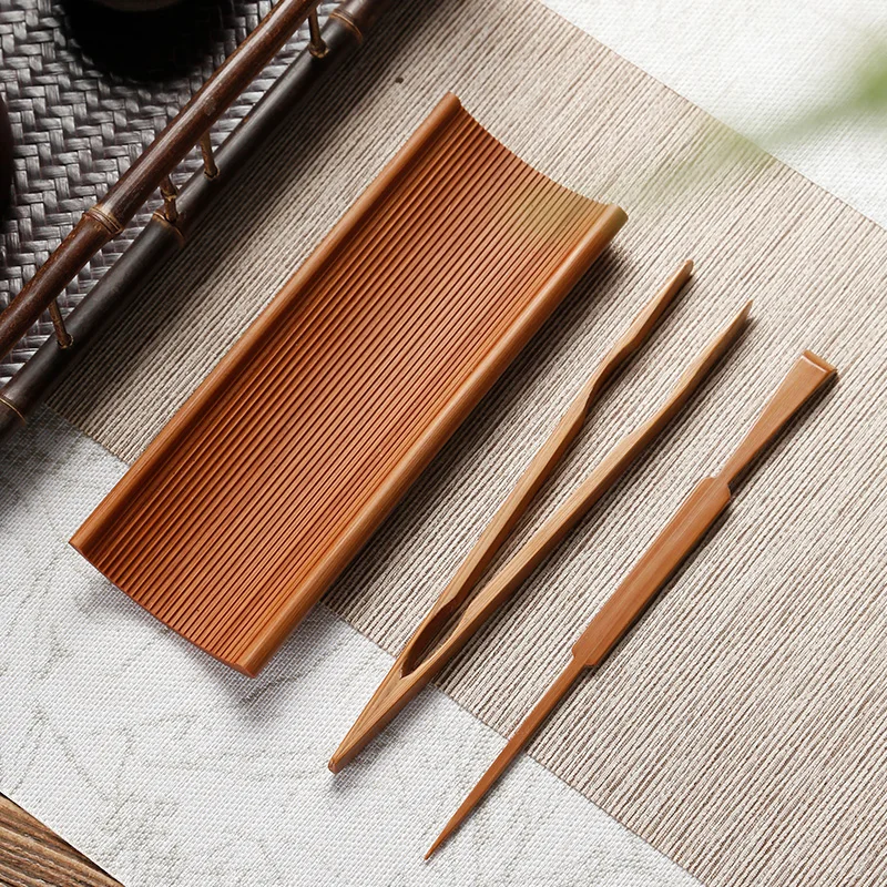 

Handmade Bamboo Three-piece Tea Needle Tea Spoon Tea Appreciation Tea Lotus Dial Tea Box Tea Set Six Gentleman Tea Ceremony Set