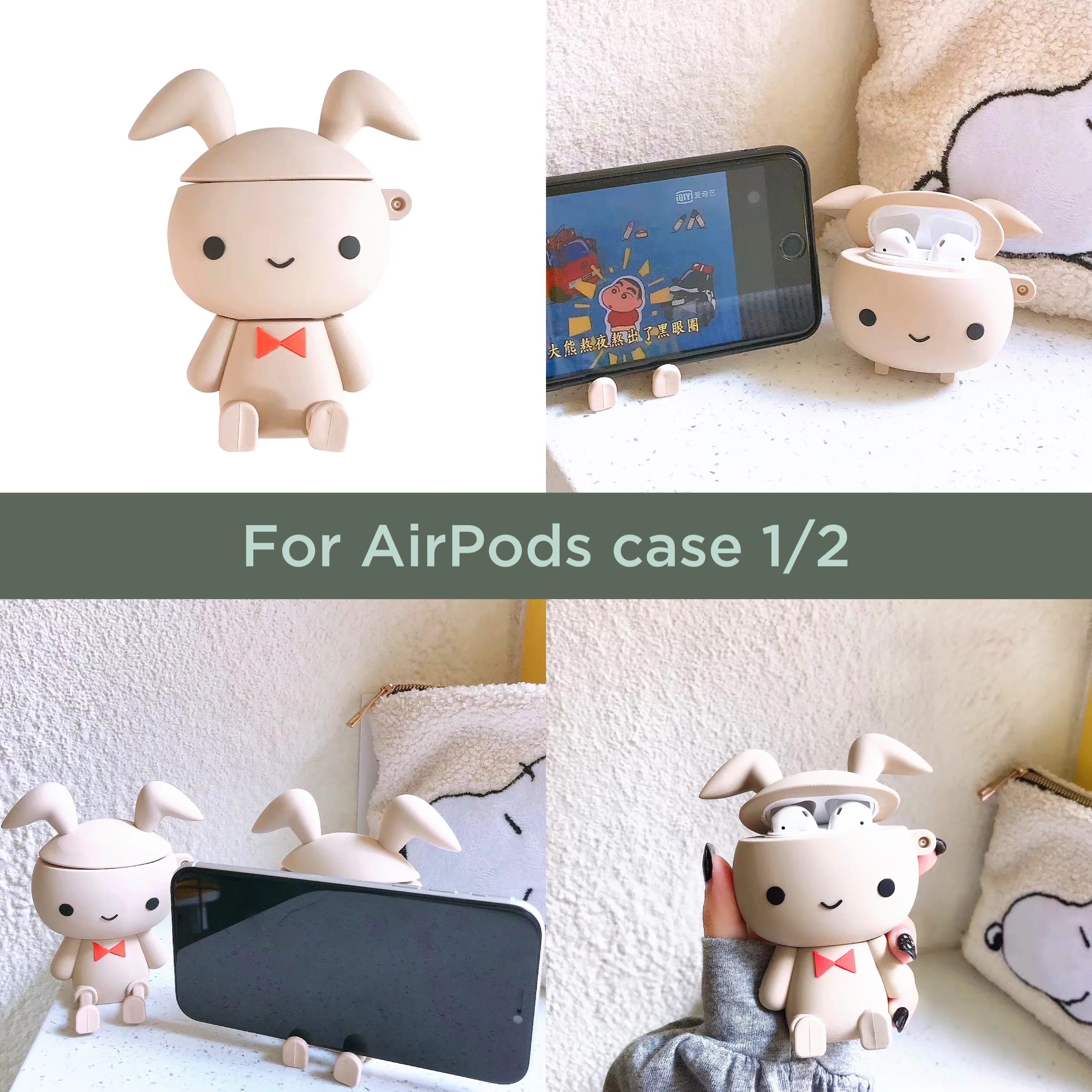 Чехол для Airpods 1 2 Забавные 3D Милые Мультяшные наушники набор ударопрочный