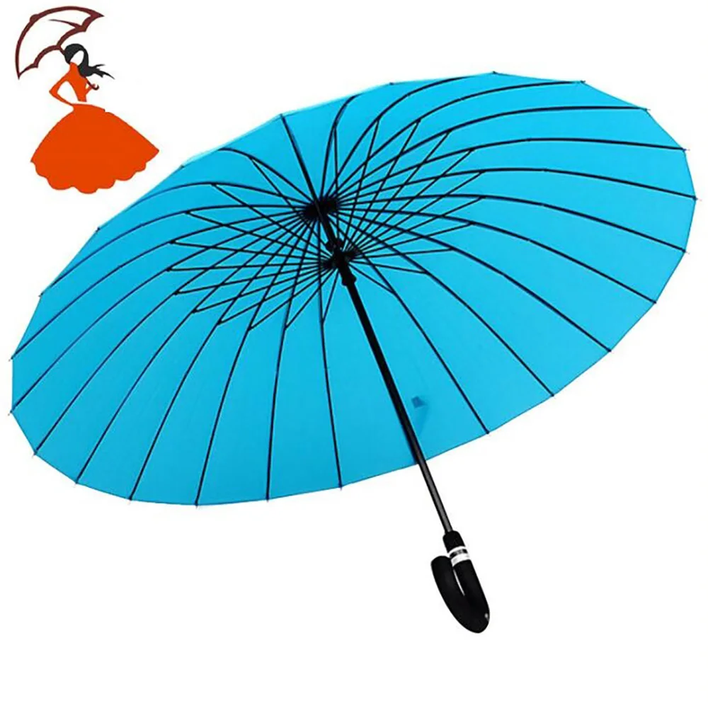 Зонт от солнца цветные зонты с длинной ручкой 24 ребра для гольфа прямой