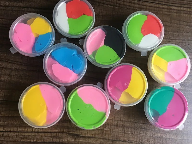 30gSlme тонкий tricolor хлопок резины грязи DIY тыкать цвет грязи декомпрессии снять головоломки игрушечная глина