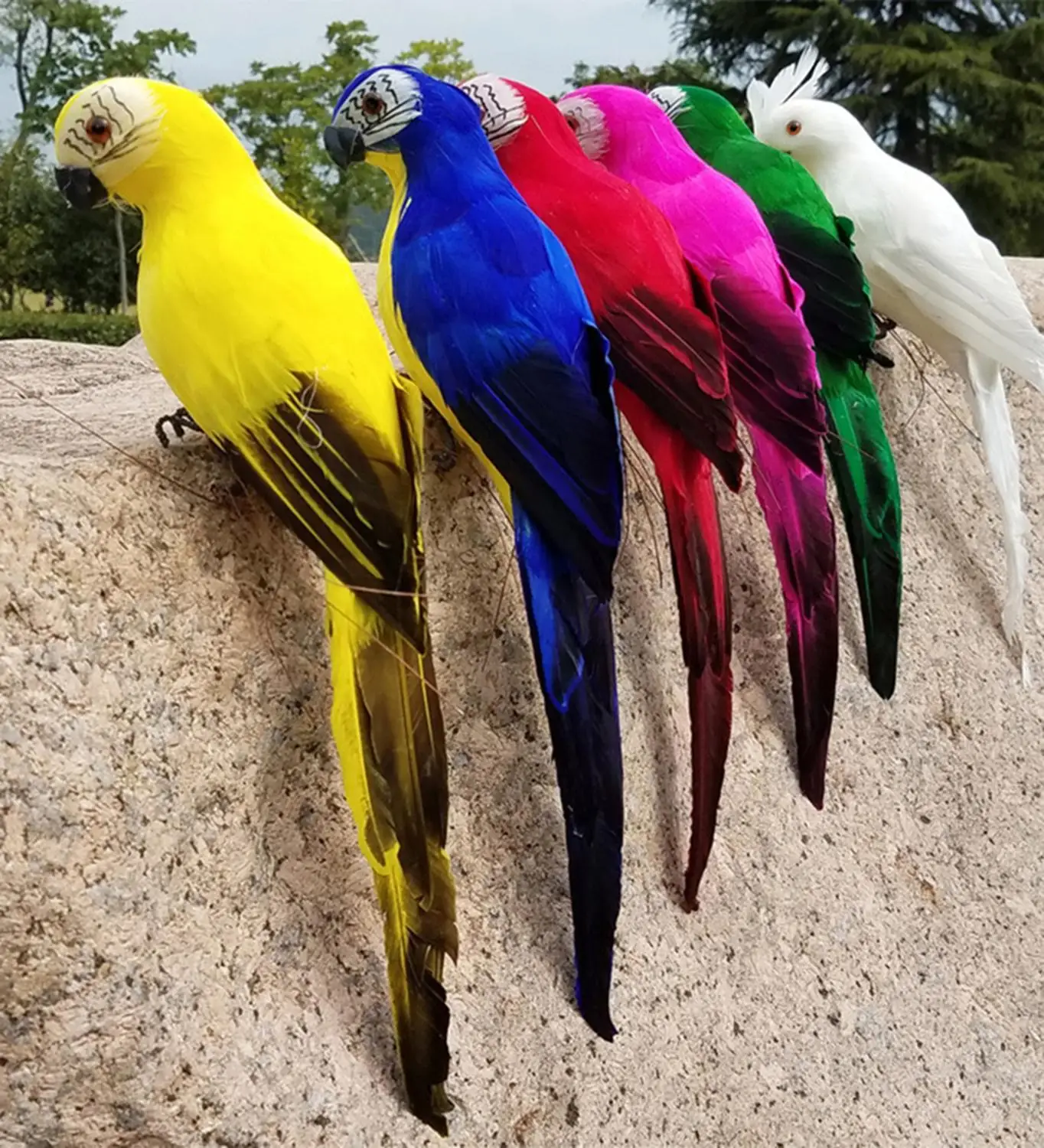 Фото Симпатичное цветное Искусственное перо 25 см/35 см попугай декоративное украшение