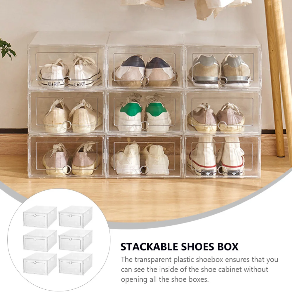 6Pcs Convenient Shoes Case Thickened Storage Boxes Container | Дом и сад