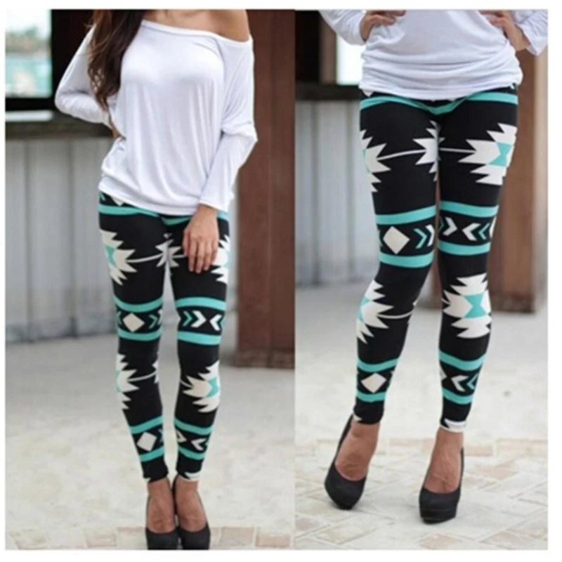 

Women Autumn Leggings Printed Elastic Tight Legging Female Fashionable High Waist Bottom Jeggings Ladies Clothing