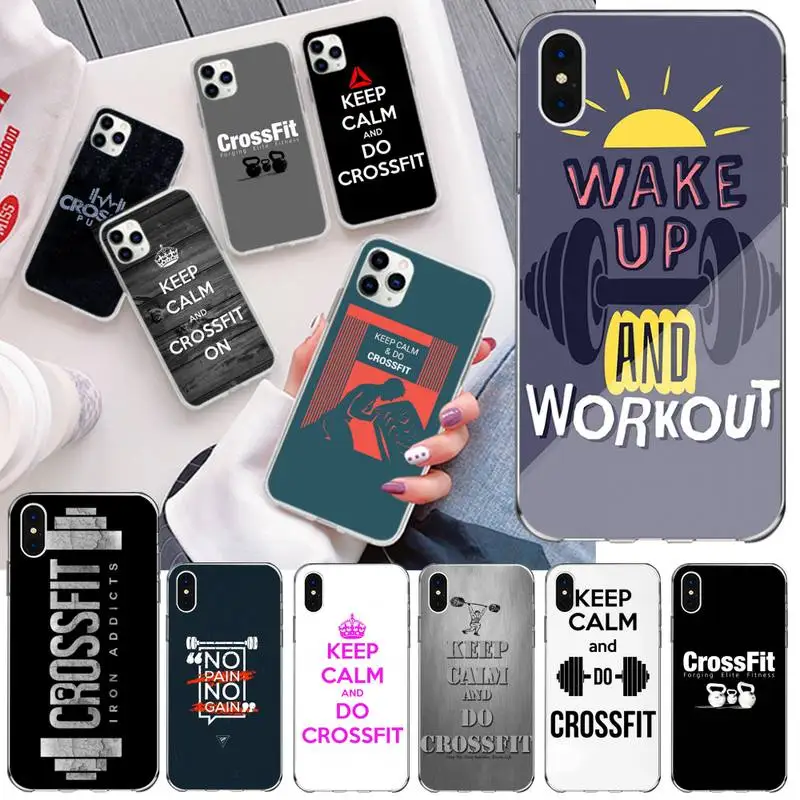 Keep calm and crossfit на Bling милый чехол для телефона iPhone 11 pro XS MAX 8 7 6 6S Plus X 5S SE 2020 XR|Бамперы| |