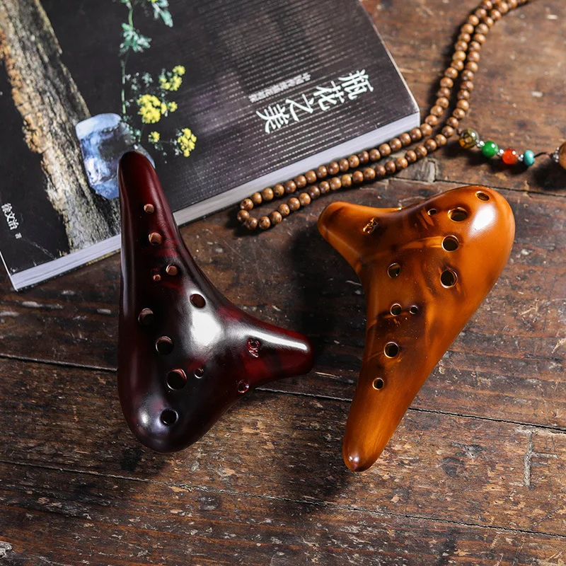 12 отверстий Копченый ожога флейта окарина альт C керамический музыкальный