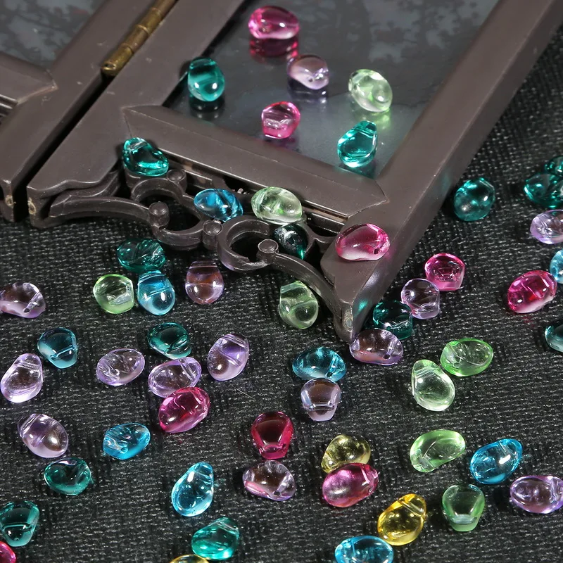 100 шт. 50 6x8 мм прозрачные цветные гладкие стеклянные бусины лепестки тюльпана