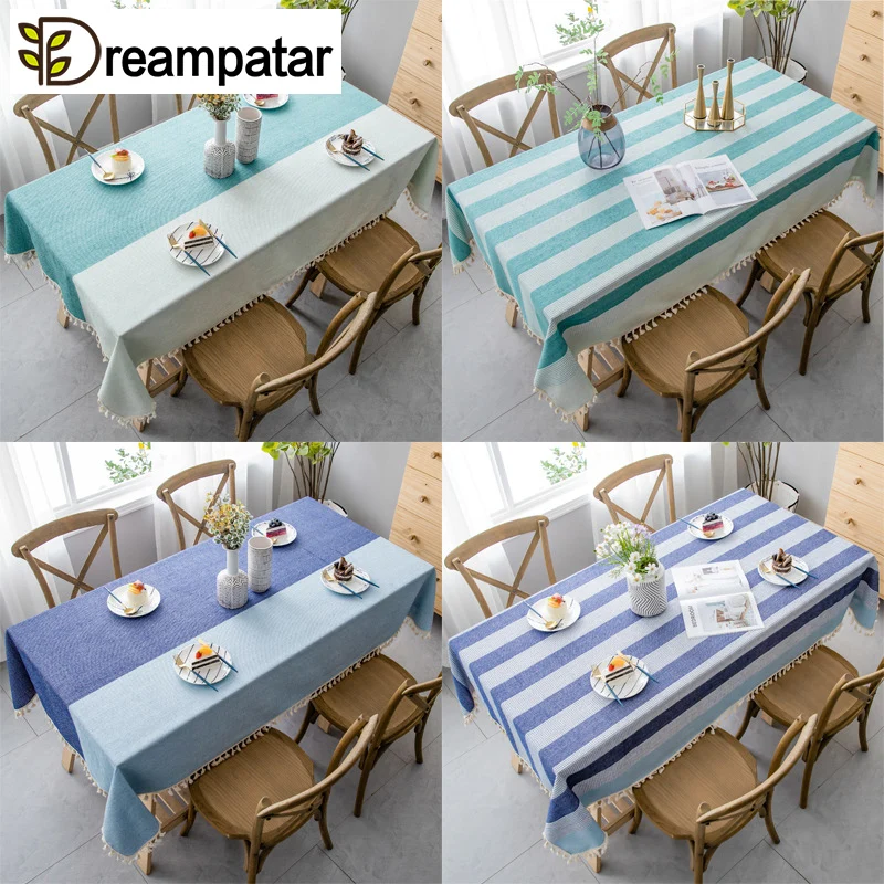 Dreampatar модная двухцветная скатерть в полоску для дома украшение гостиной